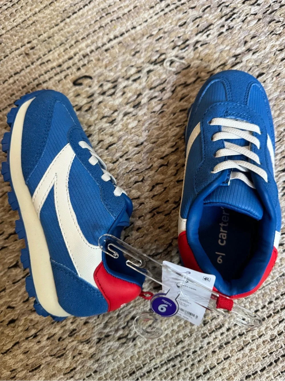 NWT Carter's Royal Blue, White & Red Kids Sneakers